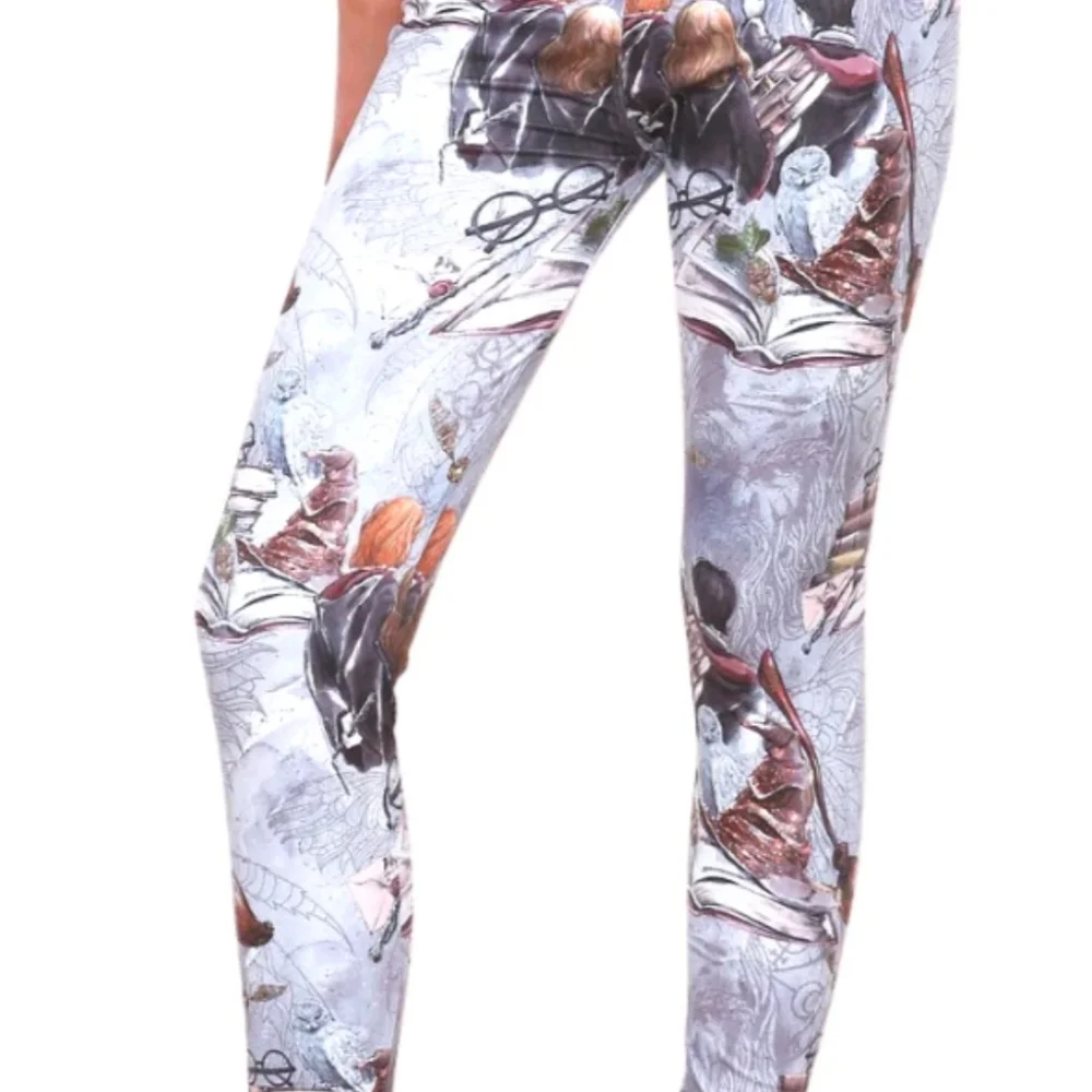 New Harry Potter OS LEGGINGS Magic Books Adult 4-6-8-10-12-14 - Picture 3 of 4